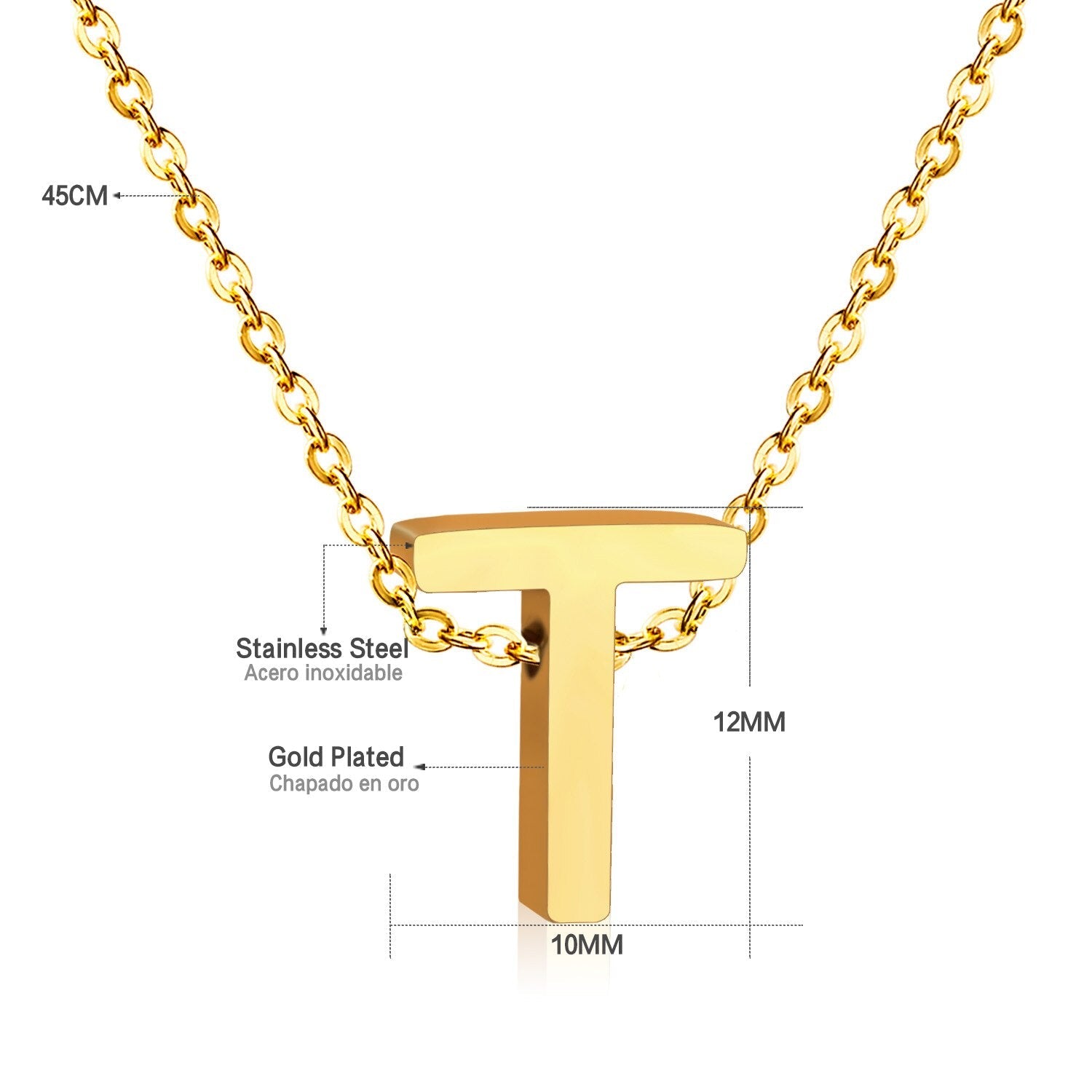 ASON Delicate Classic Style Initial 26 Letters Alphabet Chain Pendant Necklace Stainless Steel Gold Color Jewelry Chokers asonjewelry